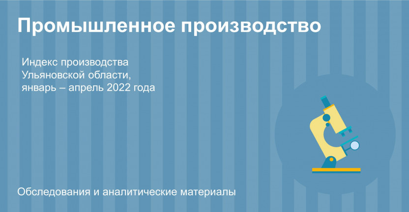 Индекс производства Ульяновской области за январь-апрель 2022 г.